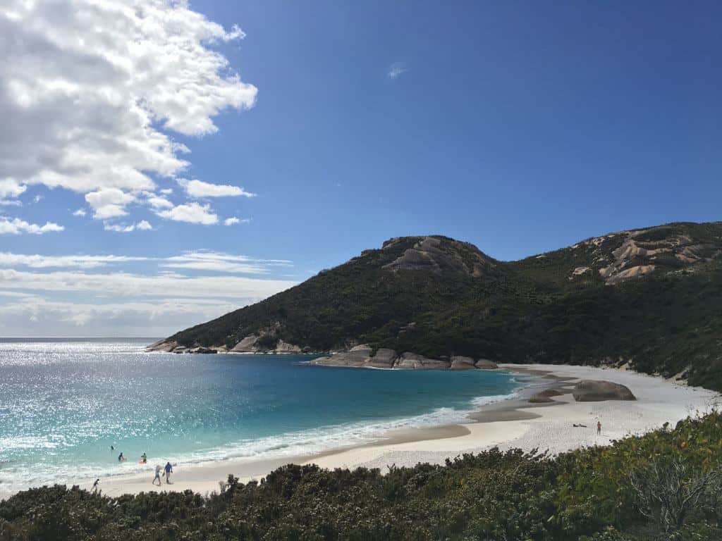 White Sand Beach On A Sunny Day