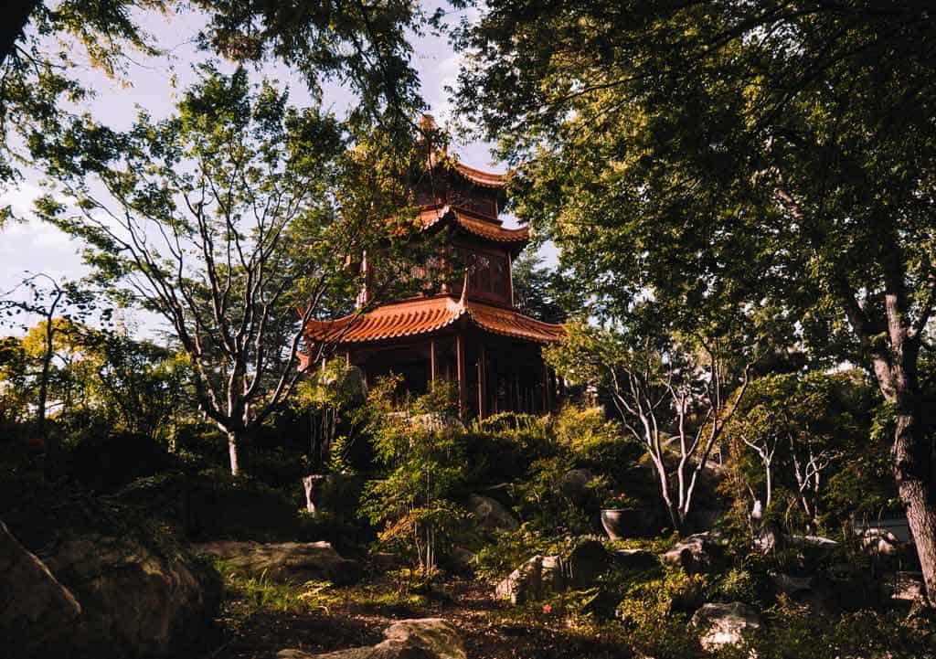 Chinese Temple In Garden