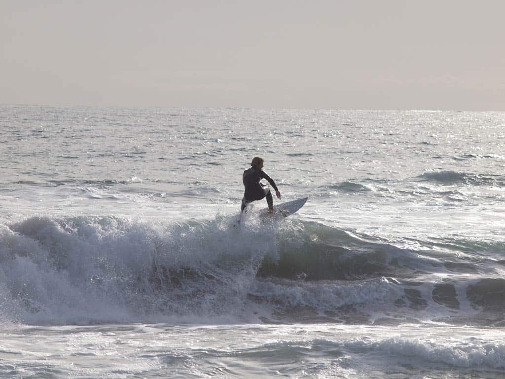 Surfer On Wave At Trigg Beach