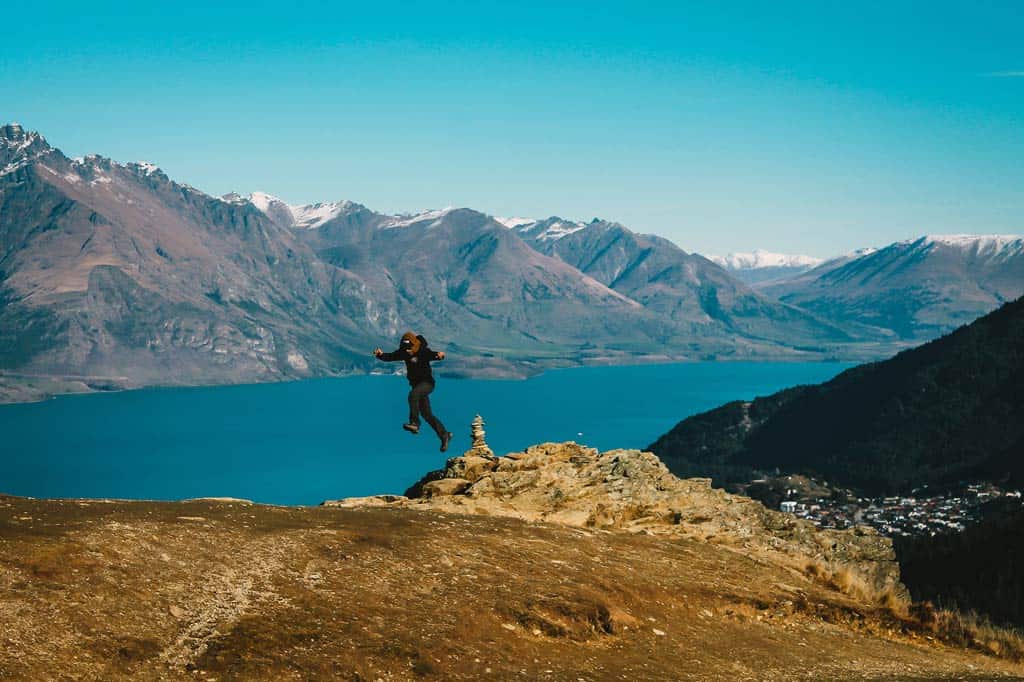 Queenstown Walks Man Hiking In New Zealand