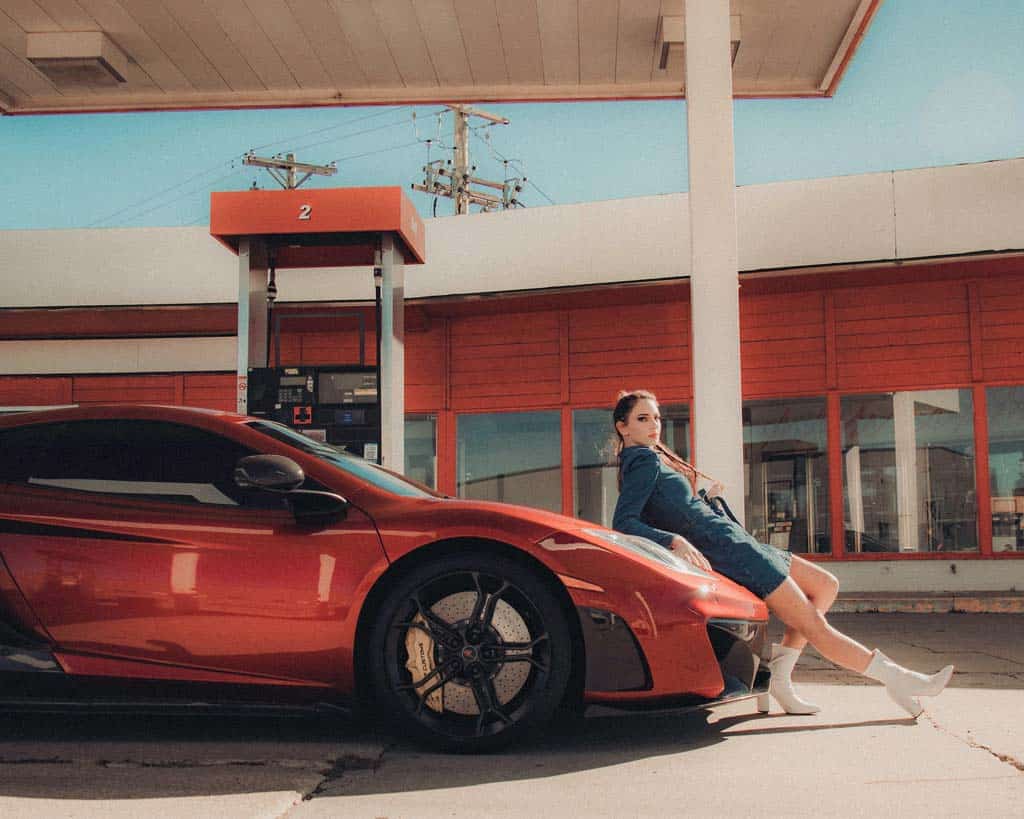 Using A Tripod Girl On Car