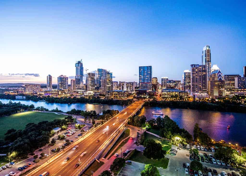 Austin City Skyline At Night