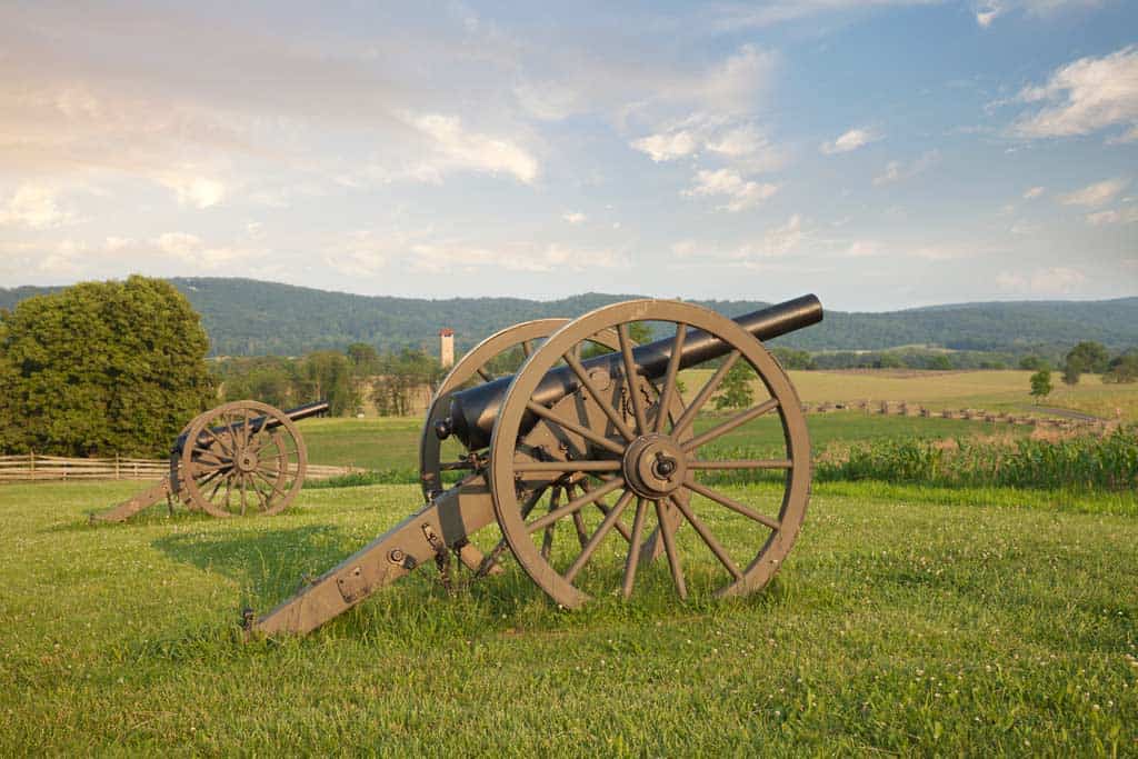 Old Guns In The Battlefield