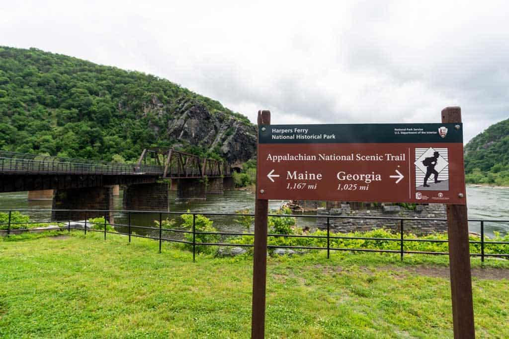 Appalachian National Scenic Trail Sign In Harpers Ferry
