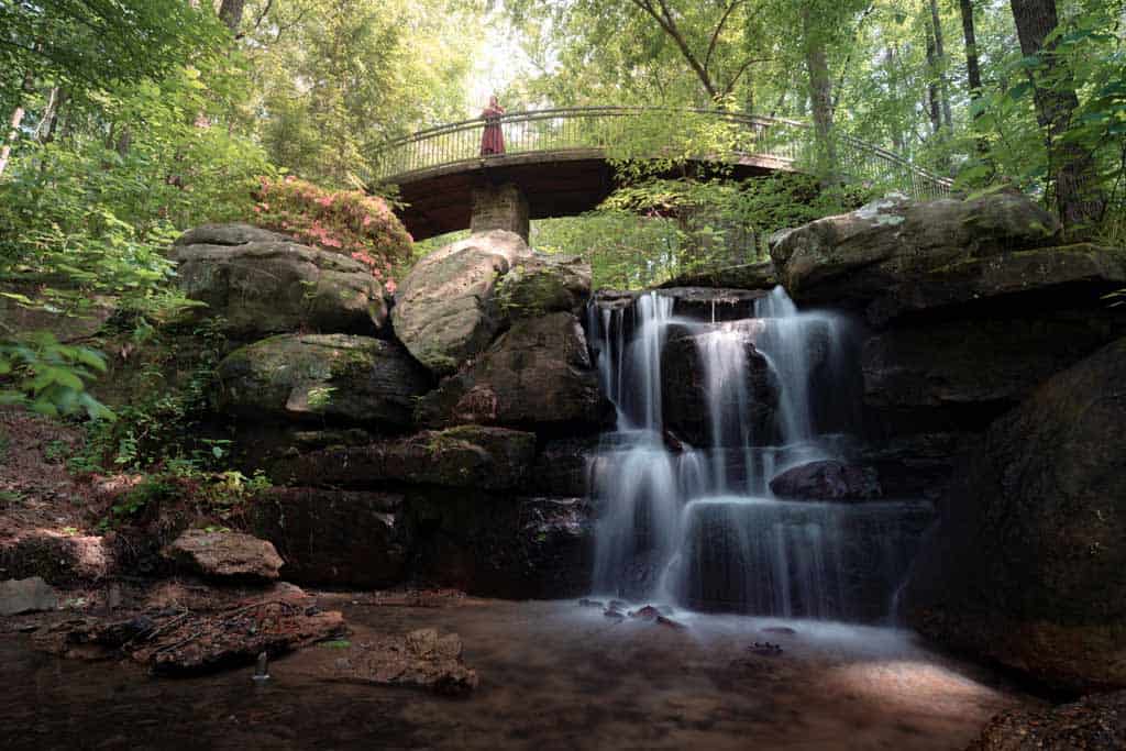 Alesha On Bridge In Garvan Woodland Gardens