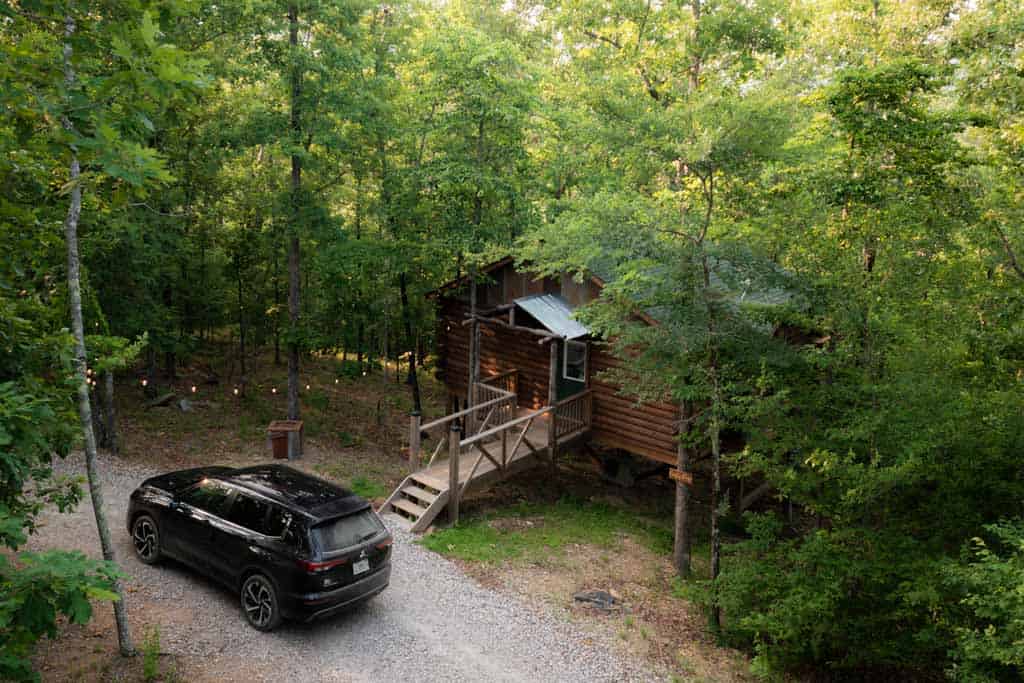 Car In Front Of Treehouse