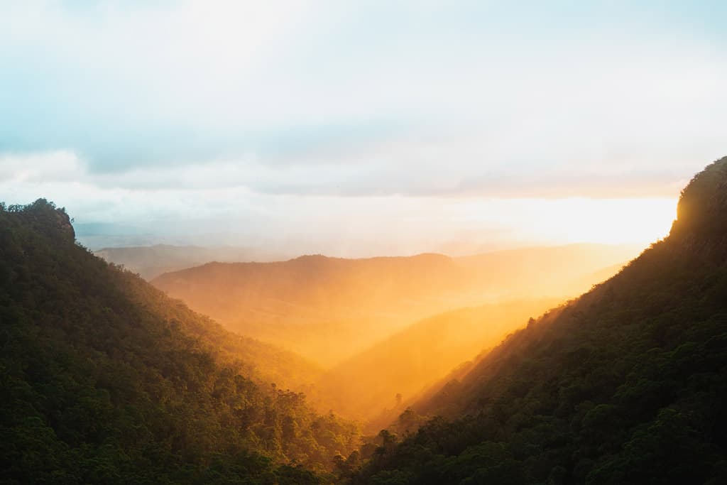 Morans Falls Lookout At Lamington National Park Walks