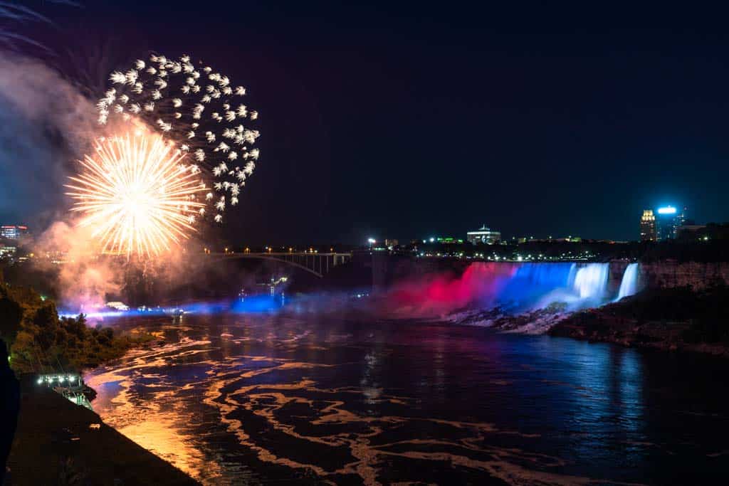 Fireworks At Night In Niagara Falls