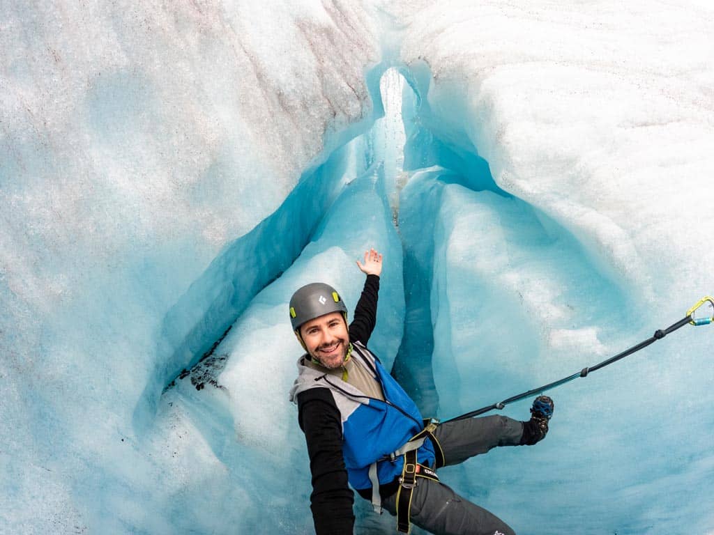 Abseil Crevasse Athabasca Glacier