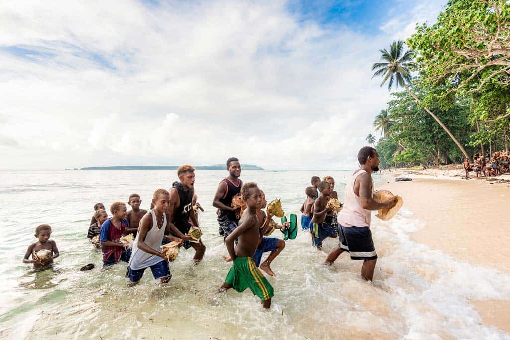 Returning To Land With Conch Shells Wogasia Festival