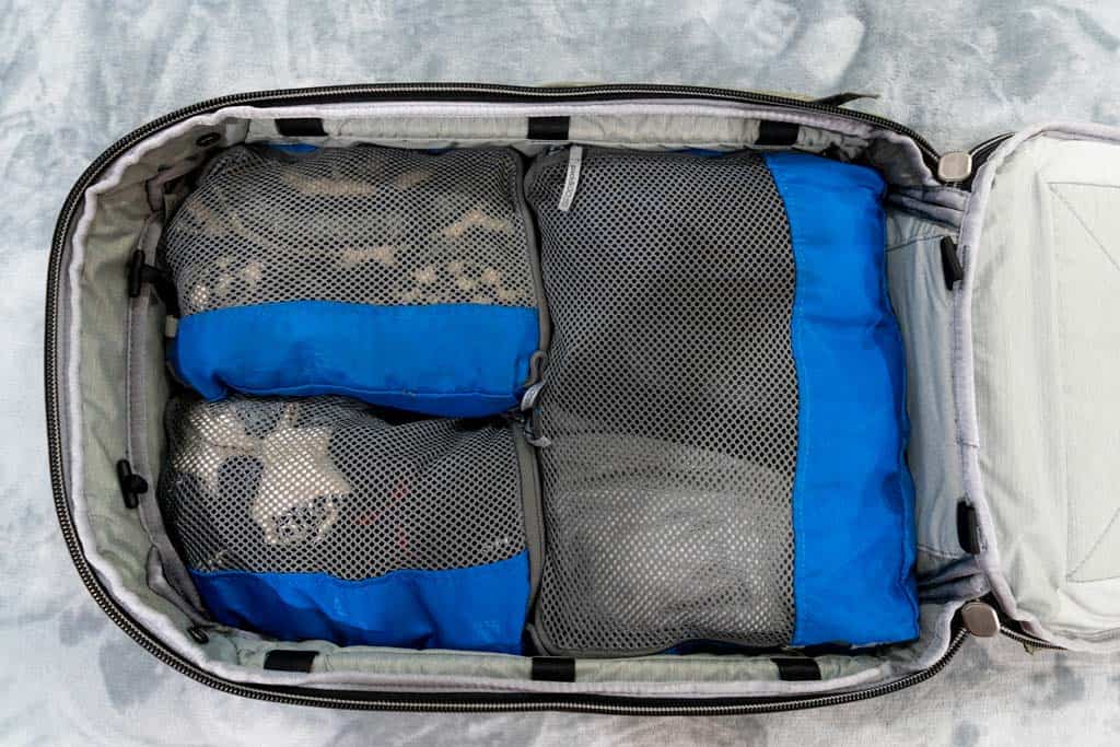Packing Cells Inside Peak Design Travel Backpack