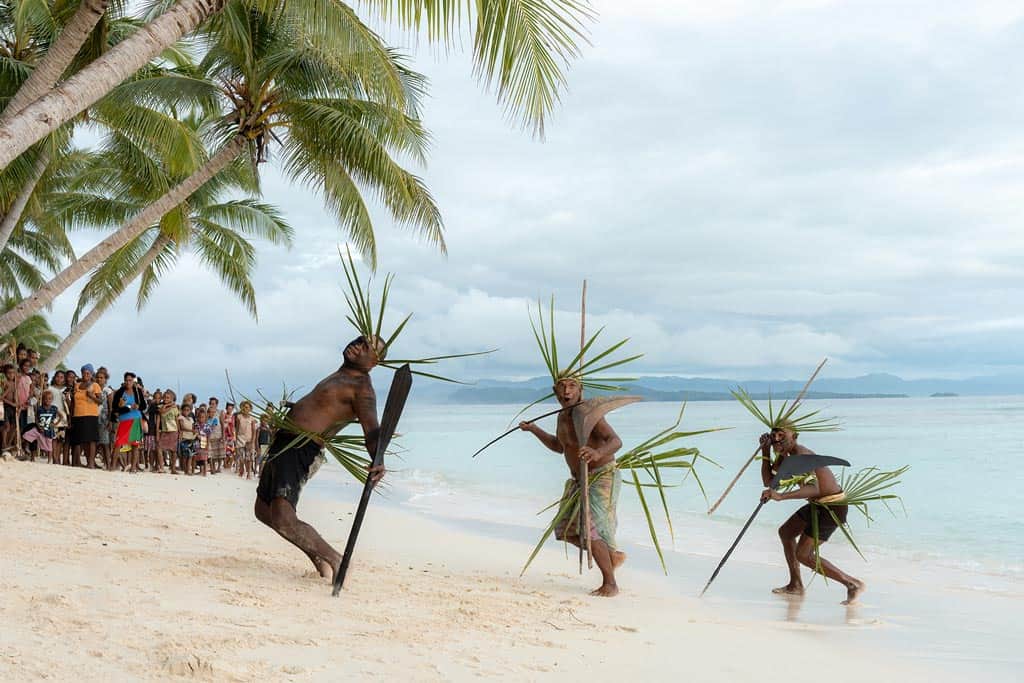 Warriors Of The Wogasia Spear Fighting Festival In The Solomon Islands