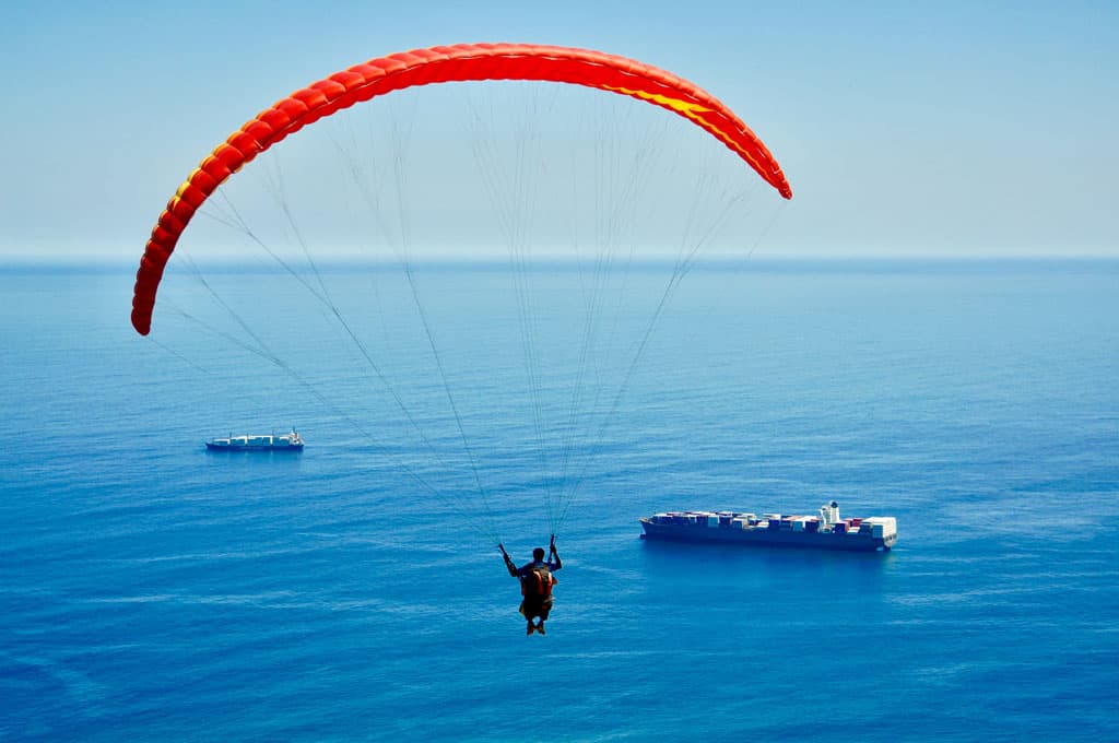 Paraglider With Client 