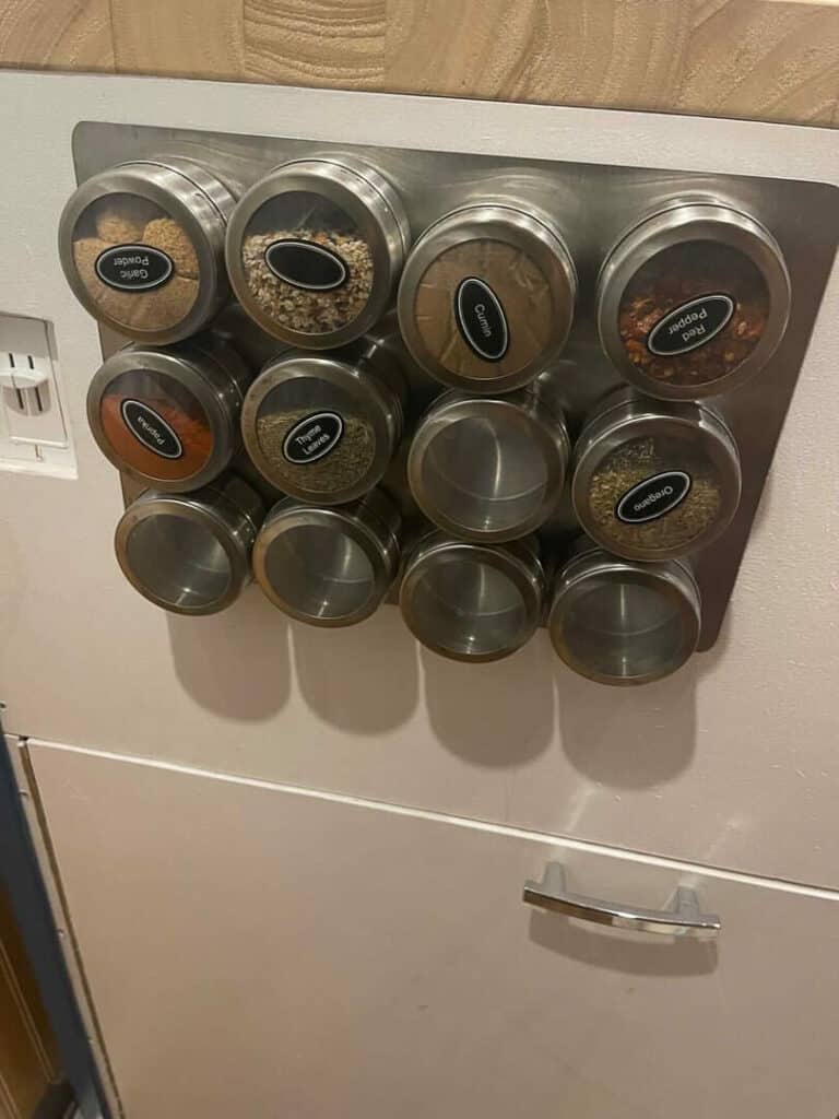 Magnetic Spice Containers In A Van