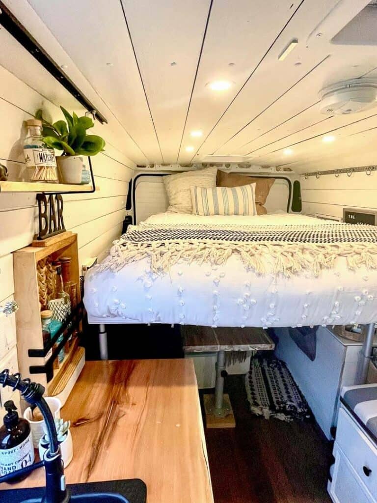 Bed On A Lift Platform In A Campervan