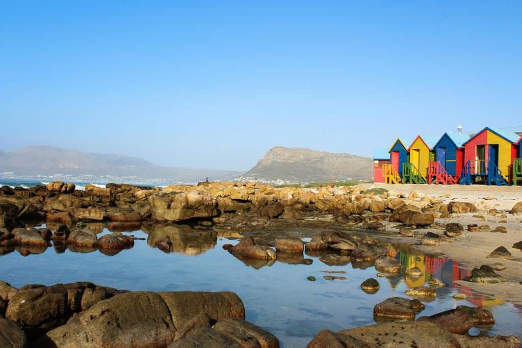 Muizenberg Beach With The Huts