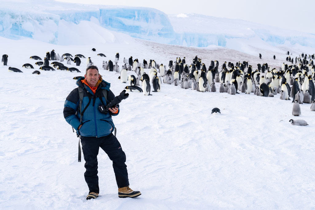 David Sinclair Islands And Ice Travel Antarctica Expedition Leader Astrid Emperor Penguin Colony