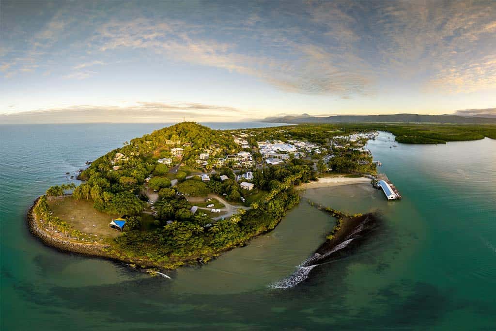 Aerial View Of Port Douglas And Ocean