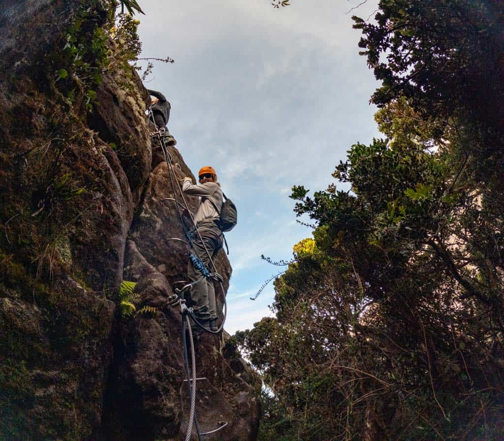 Bertie op de Via Ferrata